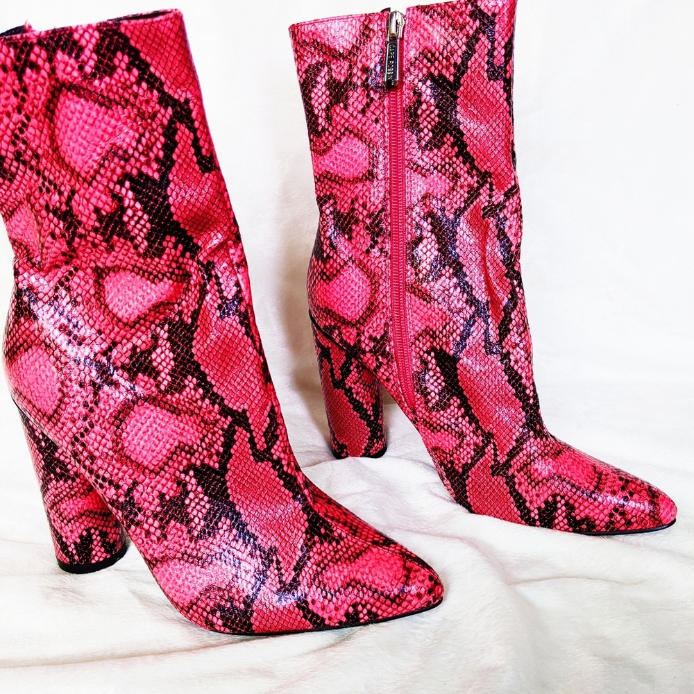 Cape Robbin Pink Snakeskin Booties